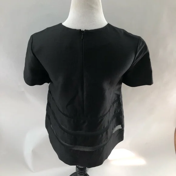 16- Cynthia Rowley black silk blend top size 2 - Picture 3 of 5